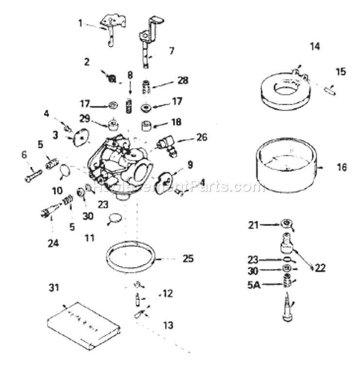Page B Diagram and Parts List for 8966-1  Briggs and Stratton Generator